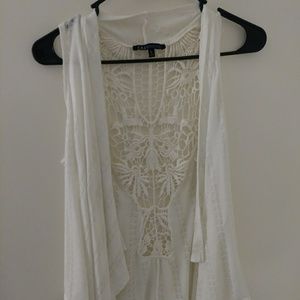 Ivory Knitted Waterfall Vest